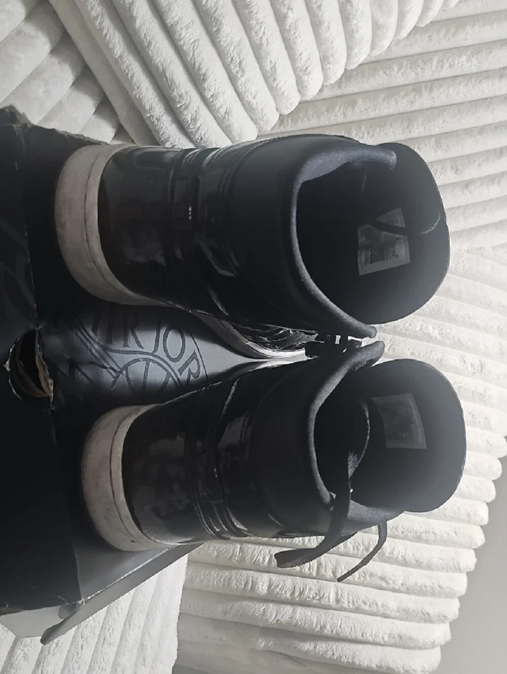 Jordan Men's Black and Purple High-Top Sneakers